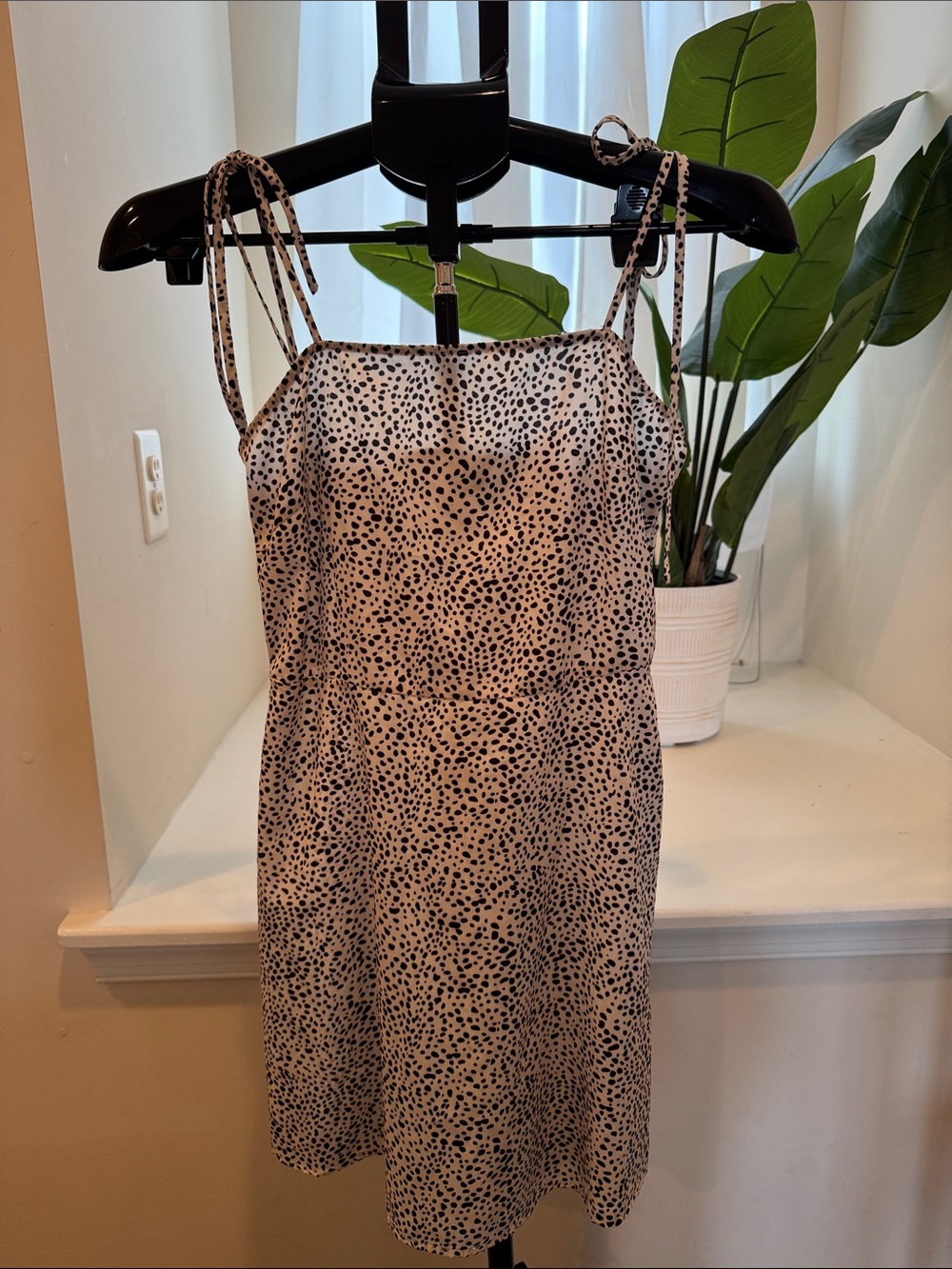 SHEIN Mini Slip Dress with Black Spot Print